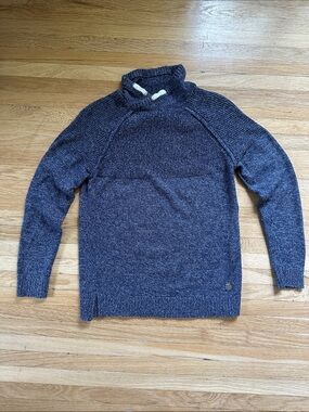 Zara Boy's Navy Funnel Neck Knit Sweater